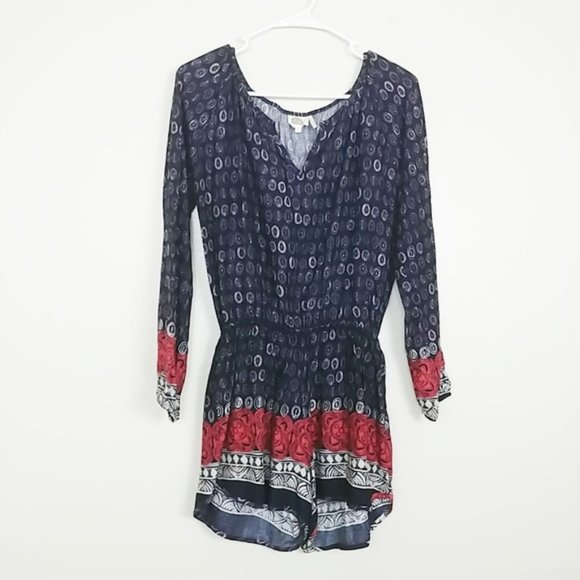 Anthropologie Pants - 🌸Lilka Ikat Romper V-Neck Long Sleeve Small #3785